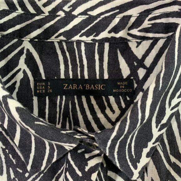 Zara Basic Women's Short Sleeve Button Up Shirt - Picture 8 of 9
